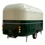 Vintage White Green Airstream Food Trailer