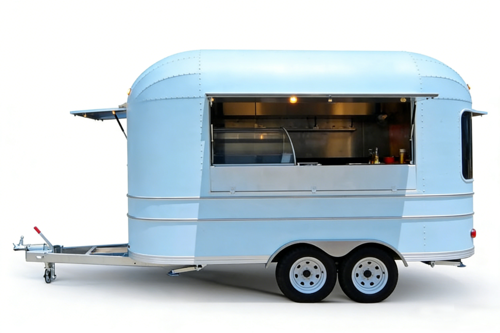 Blue Airstream Food Trailer