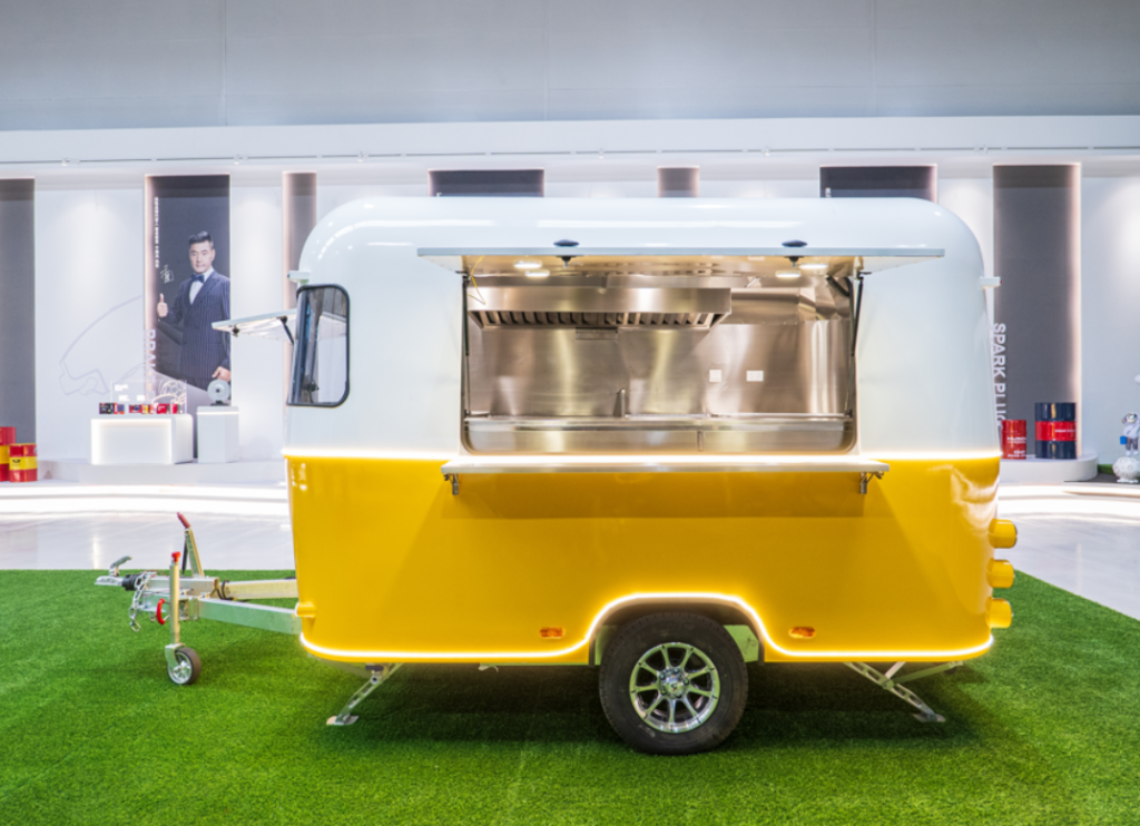 White Yellow Airstream Food Trailer