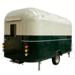 Vintage White Green Airstream Food Trailer