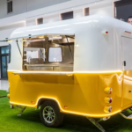 White Yellow Airstream Food Trailer
