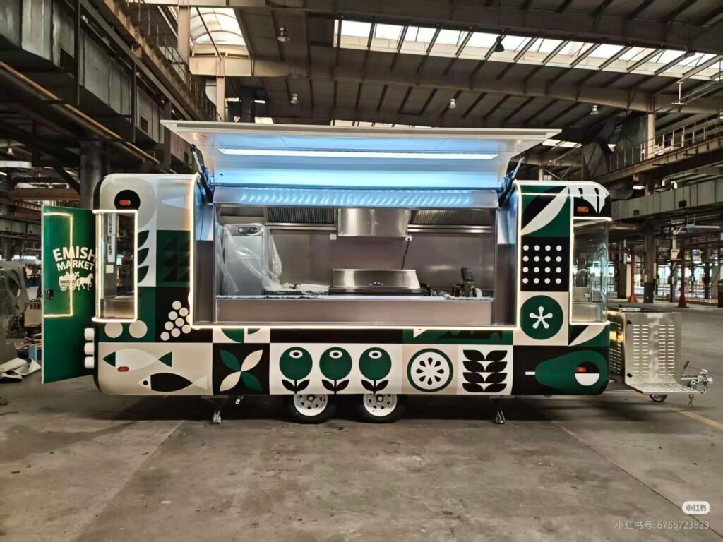 Green Airstream Food Trailer